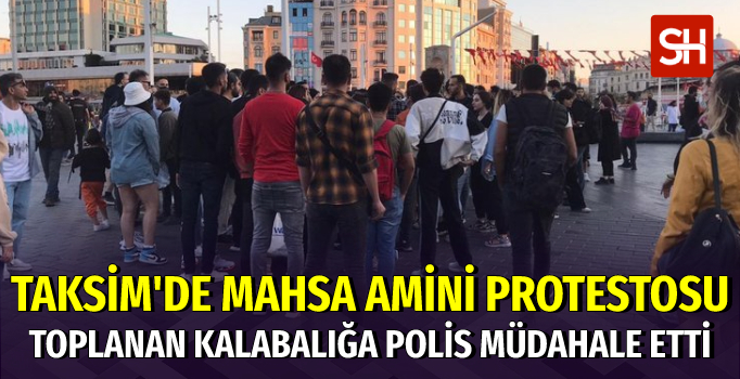 Taksim'de Mahsa Amini Protestosu