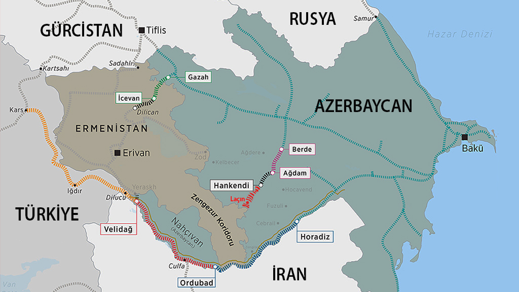 Türkiye ile Azerbaycan Zengezur Koridoruyla birbirine adım adım yaklaşılıyor.