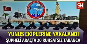 Adana’da Şüpheli Araçta 20 Ruhsatsız Tabanca Bulundu