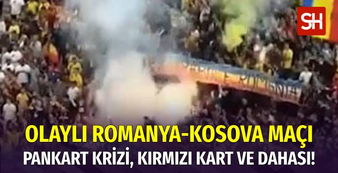 Romanya-Kosova Maçında Tribünler Karıştı