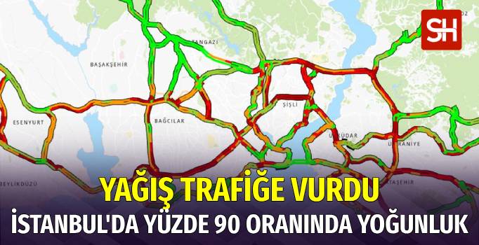 İstanbul'da Sağanak Etkisi: Trafik Durma Noktasında, D-100'de Su Birikintileri