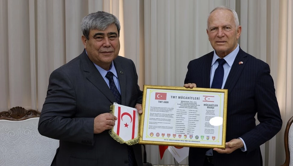 KKTC Meclis Başkanı Töre, Emekli Tuğgeneral Ali Aydın'ı Kabul Etti